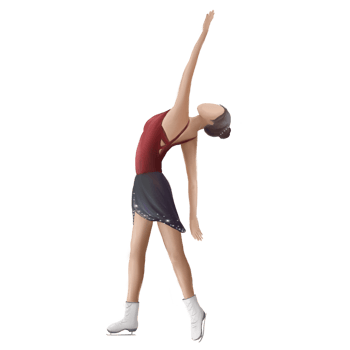 figure skating on ice, woman figure skater illustration png