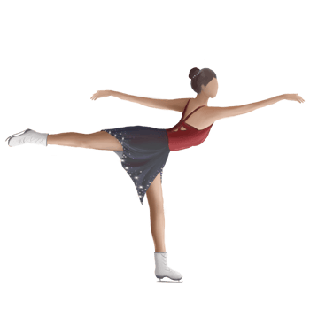 figure ice skating, girl athlete illustration png