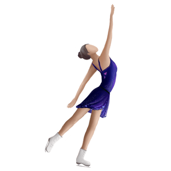 winter sports, woman figure skater on ice illustration png