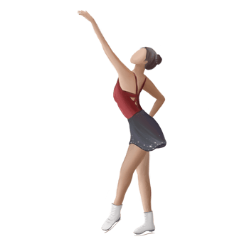 woman skater on ice, winter sports illustration png