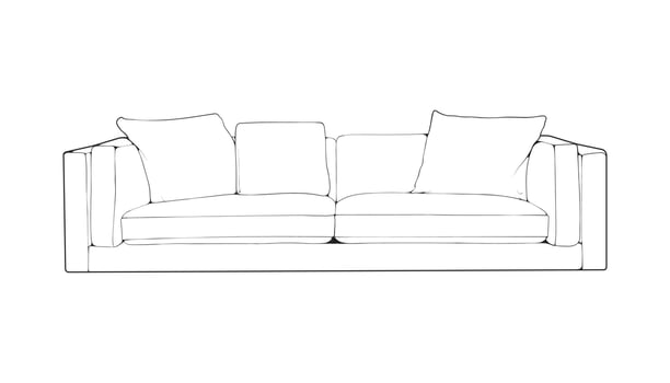 Sofa or couch line art illustrator. Outline furniture for living room. Vector illustration.