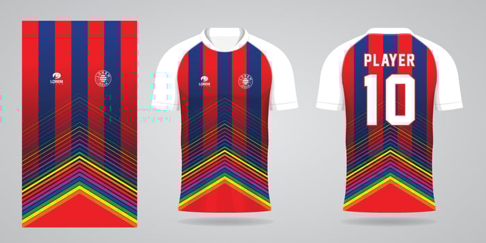 colorful football jersey sport design template vector