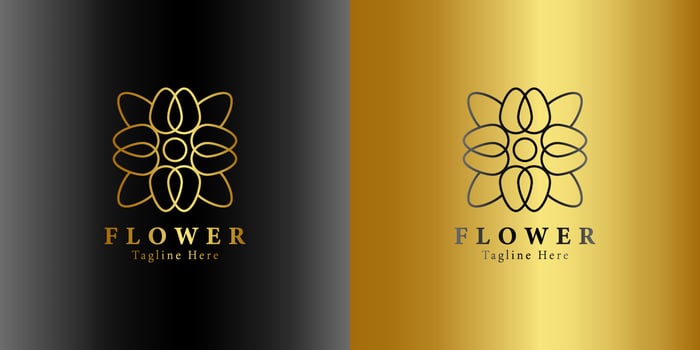 Luxury gold beauty flower spa logo template wellness design for health wellness business vector