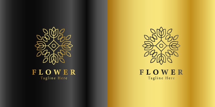 Luxury gold beauty flower spa logo template wellness design for health wellness business vector