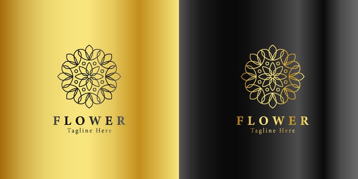 Luxury gold beauty flower spa logo template wellness design for health wellness business vector