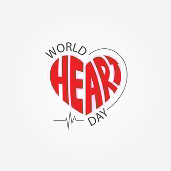 World Heart Day lettering Vector Logo On Love Shape Illustration For 29 September
