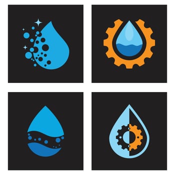 Water drop illustration logo vector design