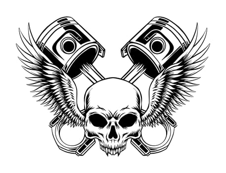 Biker skull image vector