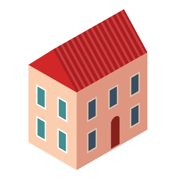 Isometric building icon, PNG with transparent background.