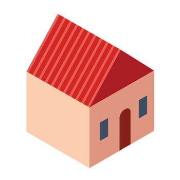 Isometric building icon, PNG with transparent background.