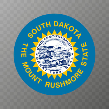 South Dakota state flag. Vector illustration.