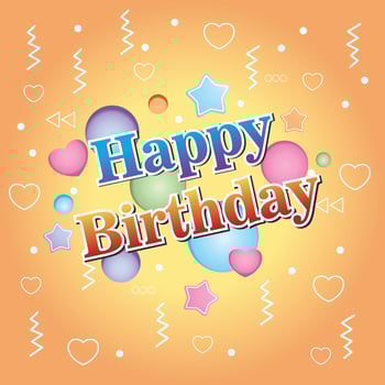 Happy Birthday  with  Vector lllustration