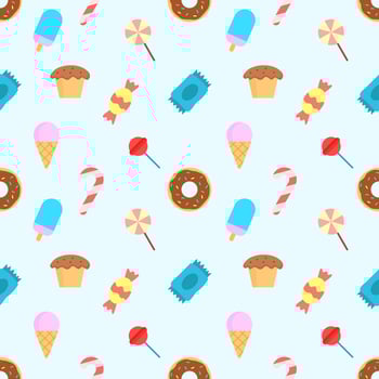Sweet foods vector seamless pattern design
