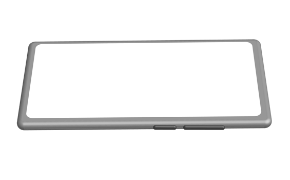 Smartphone with blank screen mockup, PNG with transparent background