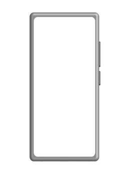 Smartphone with blank screen mockup, PNG with transparent background