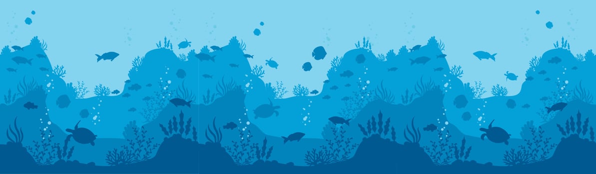 underwater world background vector