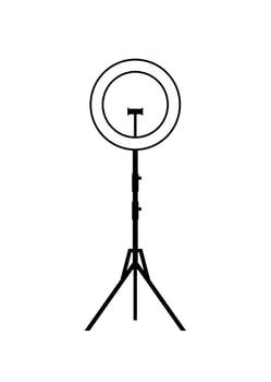 ring lamp isolate. outdoor LED lighting in the interior. blog and video accessory vector