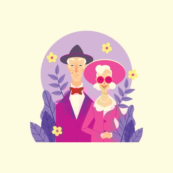 Cool and Fashionable Grandparents vector