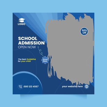 Modern school admission social media post design vector