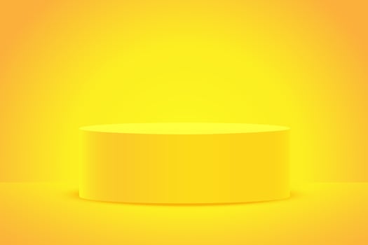 Yellow Realistic Podium Background For Sales Promotion vector