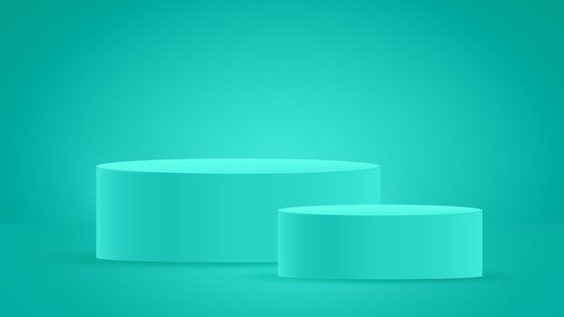 Blue Realistic Podium Background Template Design vector