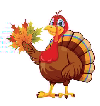 Happy Thanksgiving. Cartoon character turkey bird vector