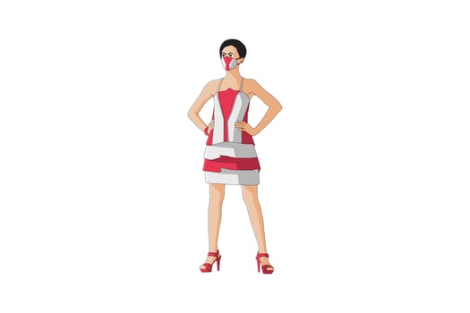 Vector illustration of elegant women posing