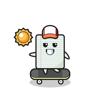 paper character illustration ride a skateboard vector