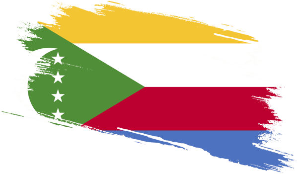 Comoros flag with grunge texture png