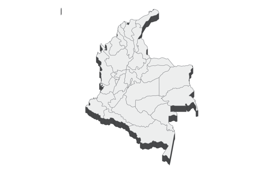 3D map illustration of Colombia png