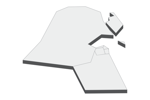 3D map illustration of Kuwait png