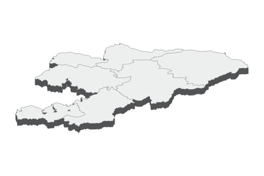 3D map illustration of Kyrgyzstan png