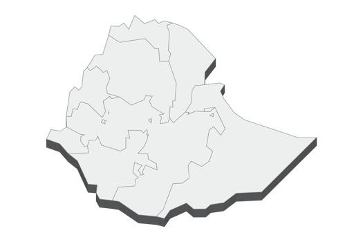 3D map illustration of Ethiopia png