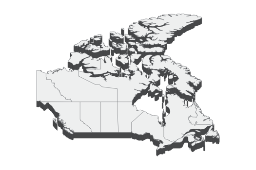 3D map illustration of Canada png