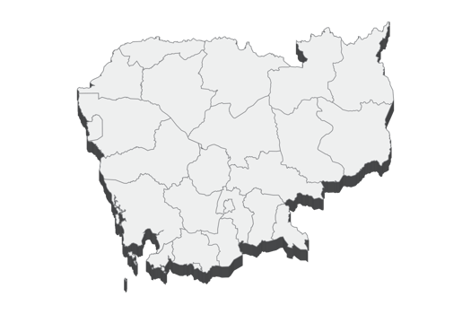 3D map illustration of Cambodia png