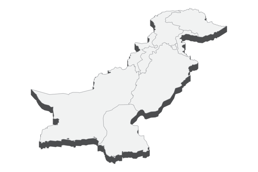 3D map illustration of Pakistan png