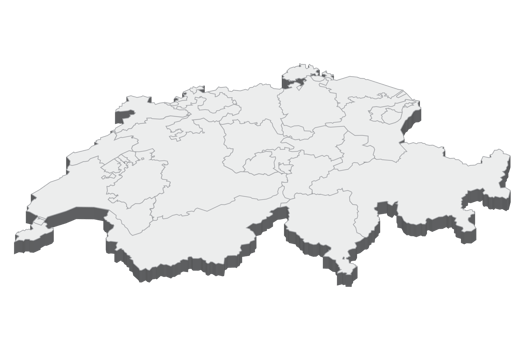 3D map illustration of Switzerland png