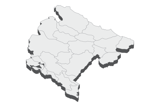 3D map illustration of Montenegro png