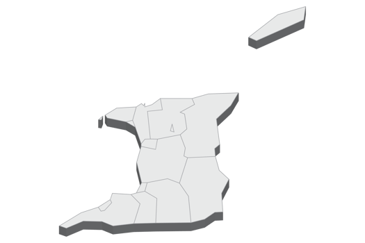3D map illustration of Trinidad And Tobago png