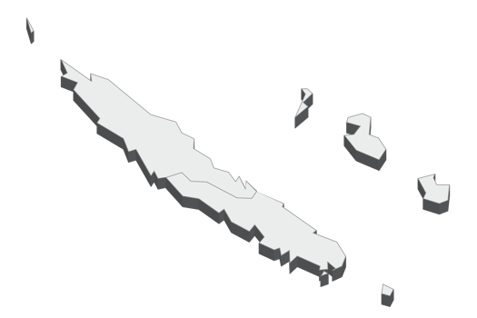 3D map illustration of New Caledonia png