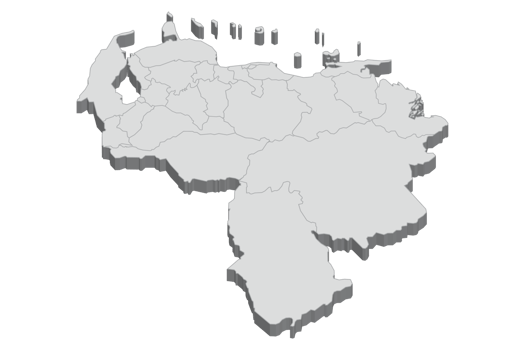 3D map illustration of Venezuela png