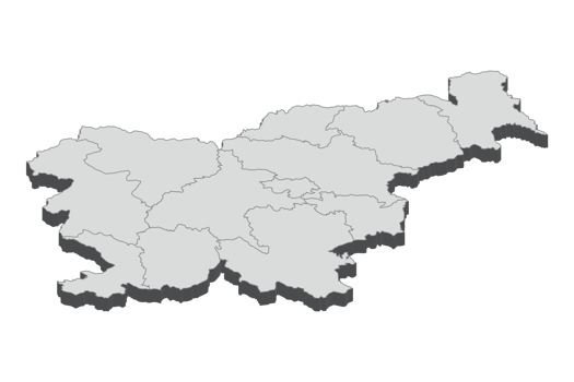 3D map illustration of Slovenia png