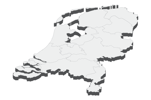 3D map illustration of Netherlands png
