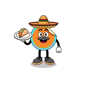 Character cartoon of sticker as a mexican chef vector