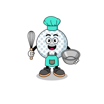 Illustration of golf ball as a bakery chef vector
