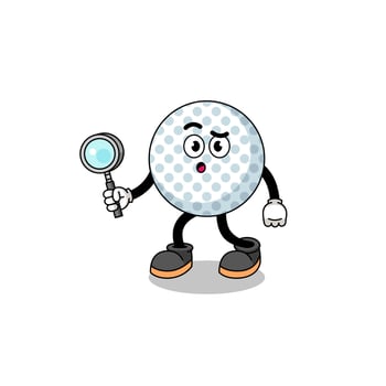 Mascot of golf ball searching vector
