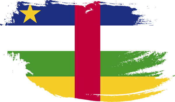 Central African Republic flag with grunge texture png