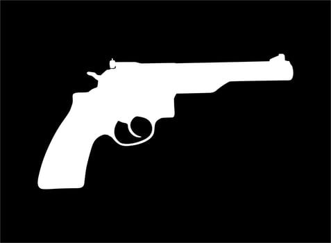 Silhouette of Gun, Pistol in Black Vackground for Logo, Pictogram, Website or Graphic Design Element. Vector Illustration