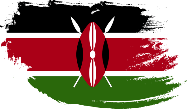 Kenya flag with grunge texture png