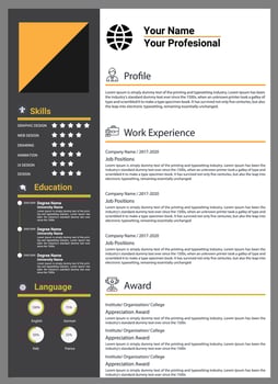 Modern resume or cv template vector